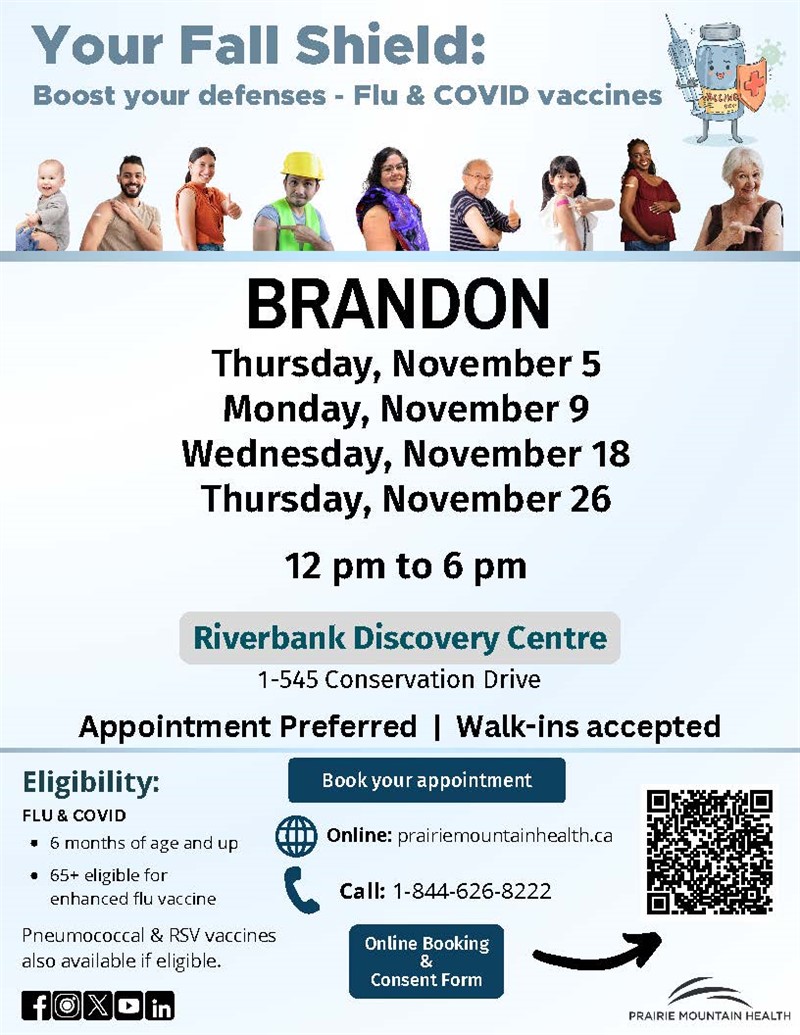 Brandon flu and covid vaccine dates